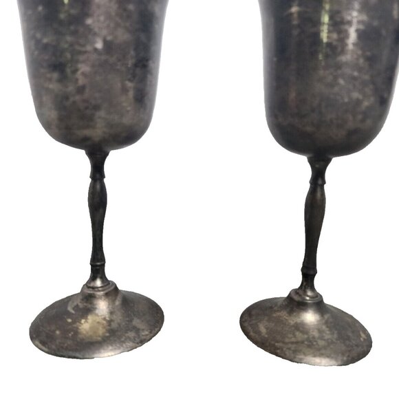 Vintage Wine Goblet Cup E.P.N.S Silver Plated Stemmed Goblet Cup *Rare Set of 4 - Picture 5 of 16